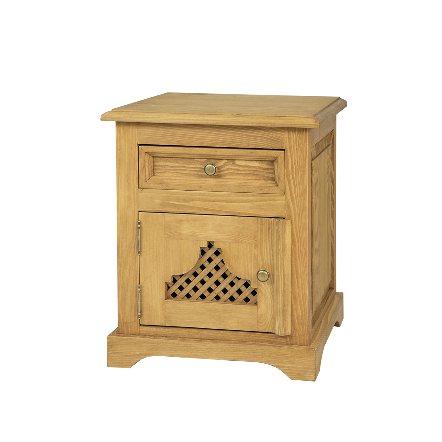 RUSTIKAL SN804 naktinis staliukas KAIRĖJE, šviesaus vaško spalvos pušis