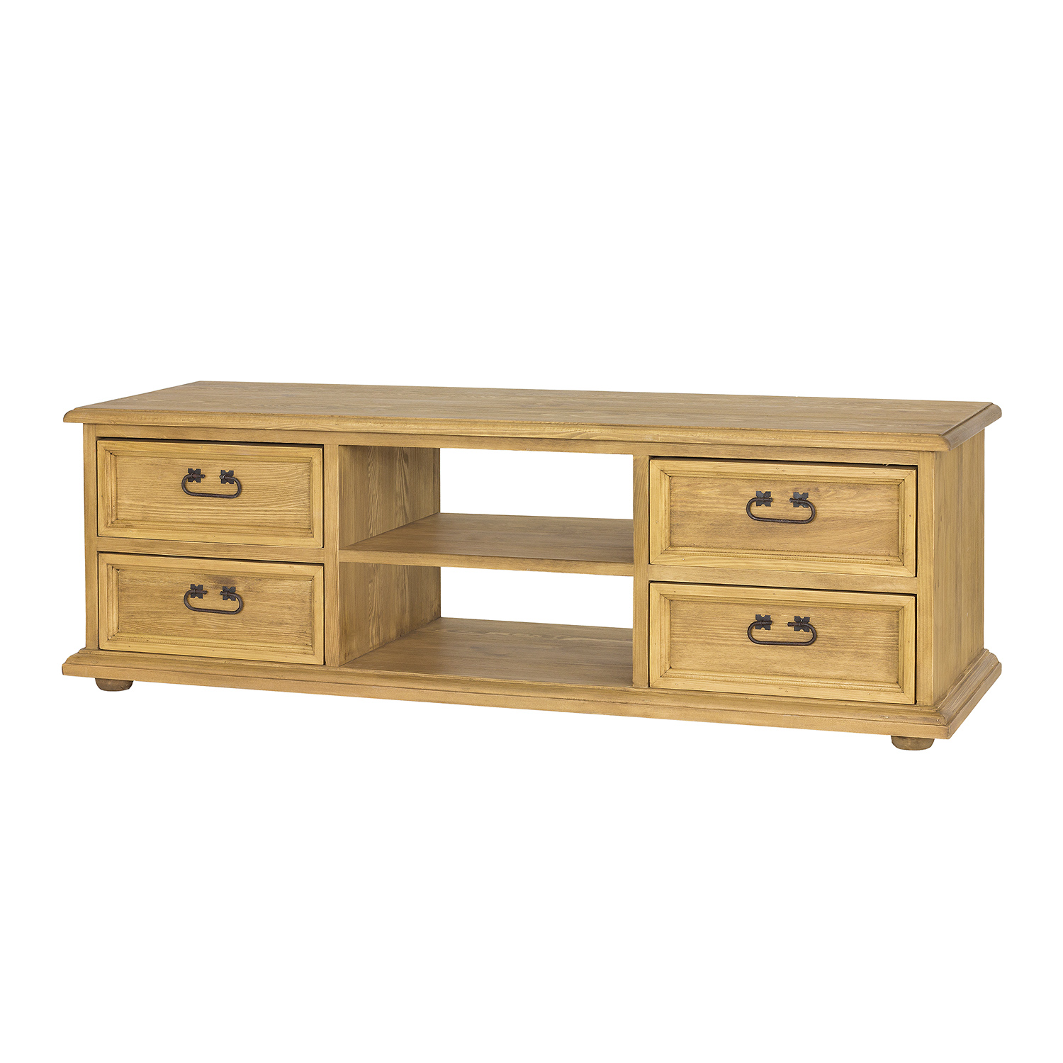 Pušinė TV spintelė RUSTIKAL RV702 šviesaus pušies vaško imitacija