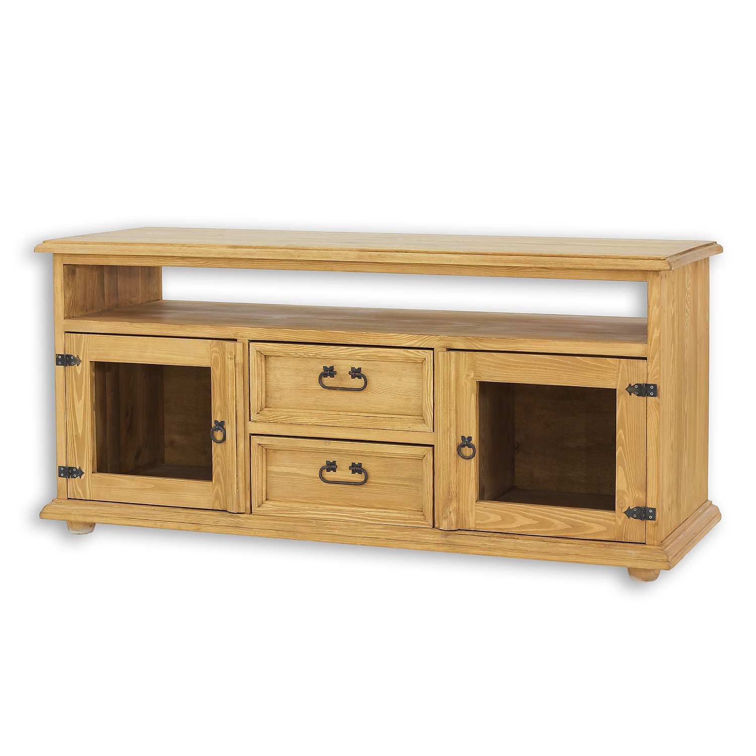 Pušinė TV spintelė RUSTIKAL RV706 antikvarinė pušis balta