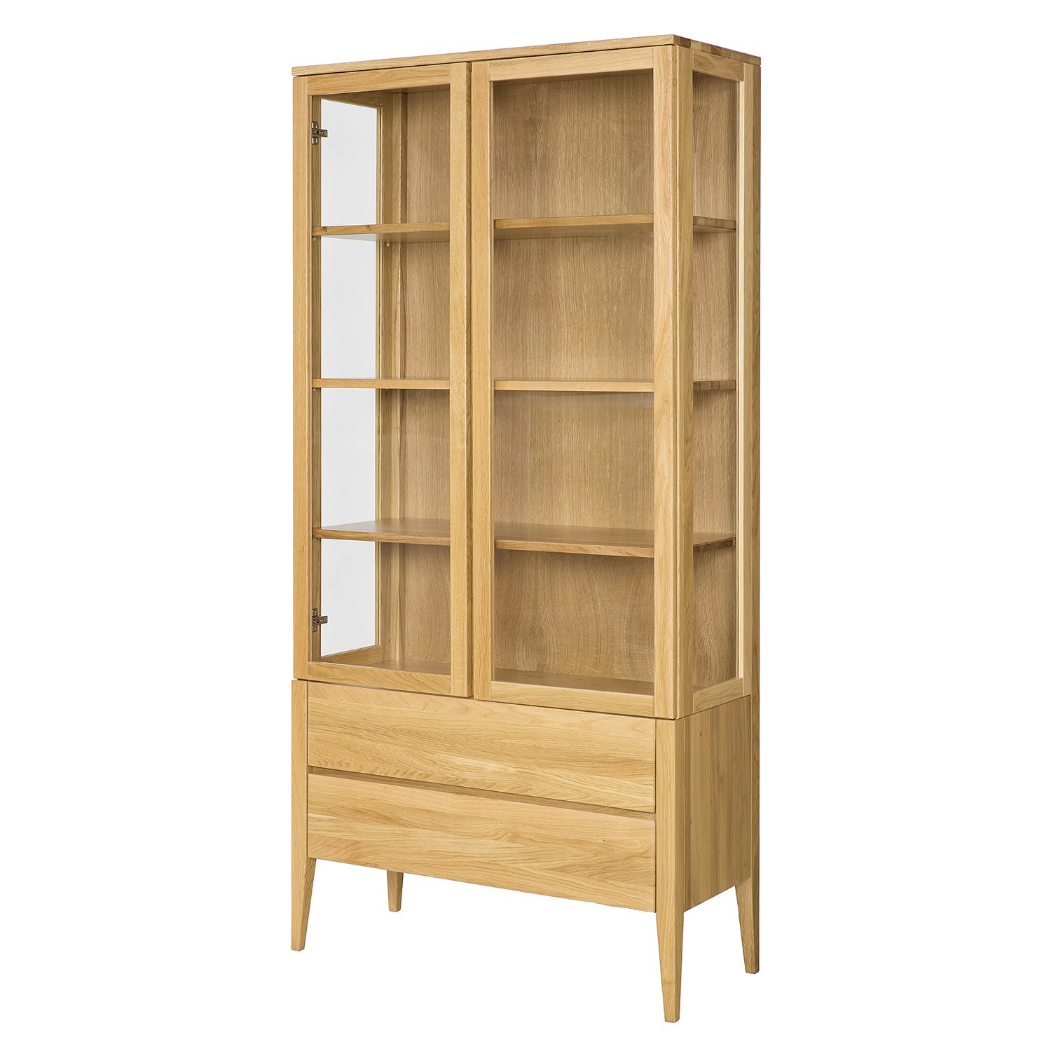 Ąžuolinė vitrina RETRO KW339 tamsaus ąžuolo