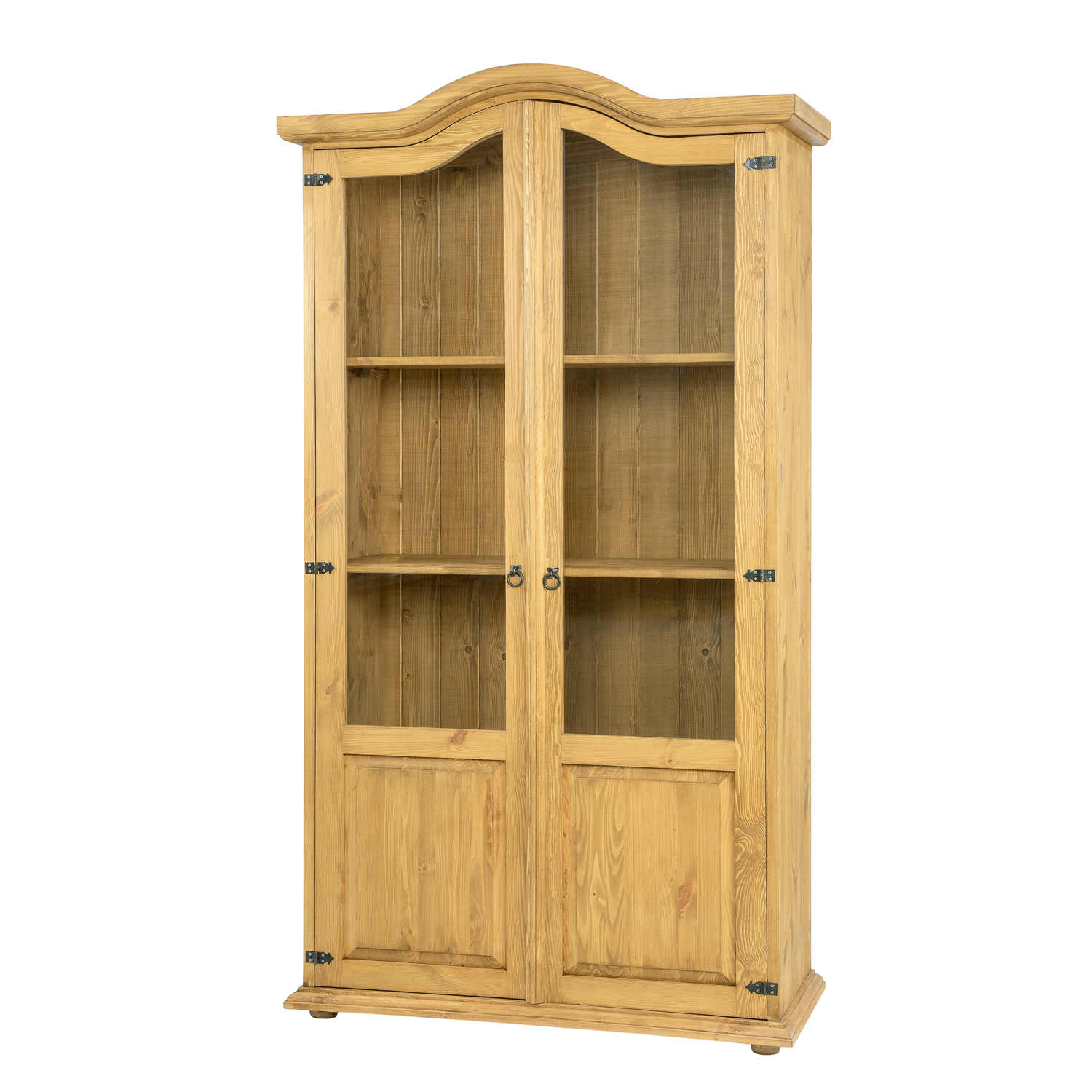 Pušinė vitrina RUSTIKAL KW703 antikvarinė pušis balta