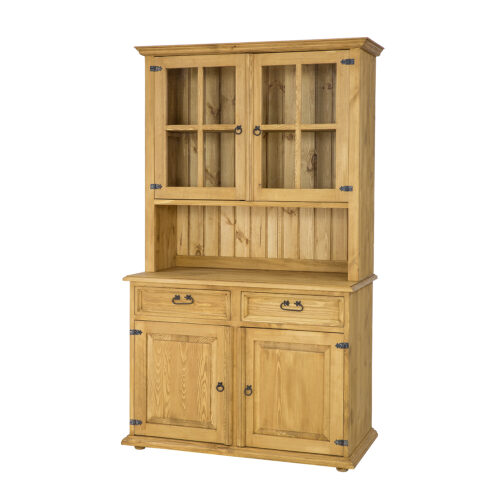 Pušinė vitrina RUSTIKAL KW805 pušis, tamsus vaškas