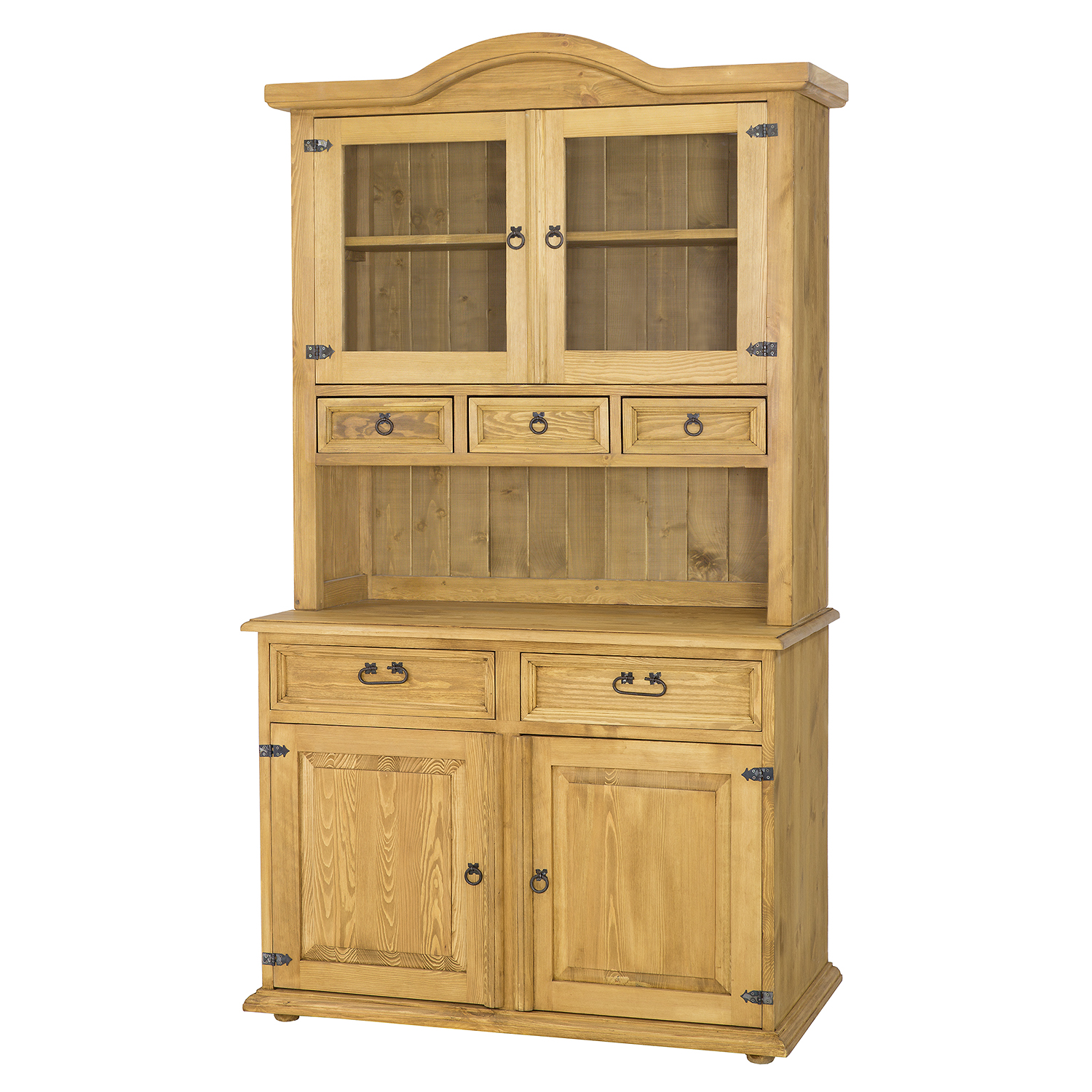 Pušinė vitrina RUSTIKAL KW706 pušies rudo vaško spalvos