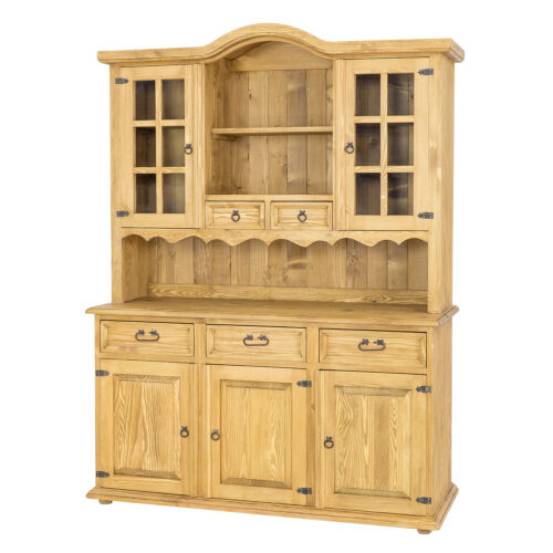 Pušinė vitrina RUSTIKAL KW807 pušies balintas vaškas