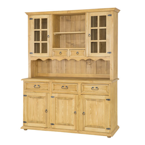 Pušinė vitrina RUSTIKAL KW808 pušis, tamsus vaškas