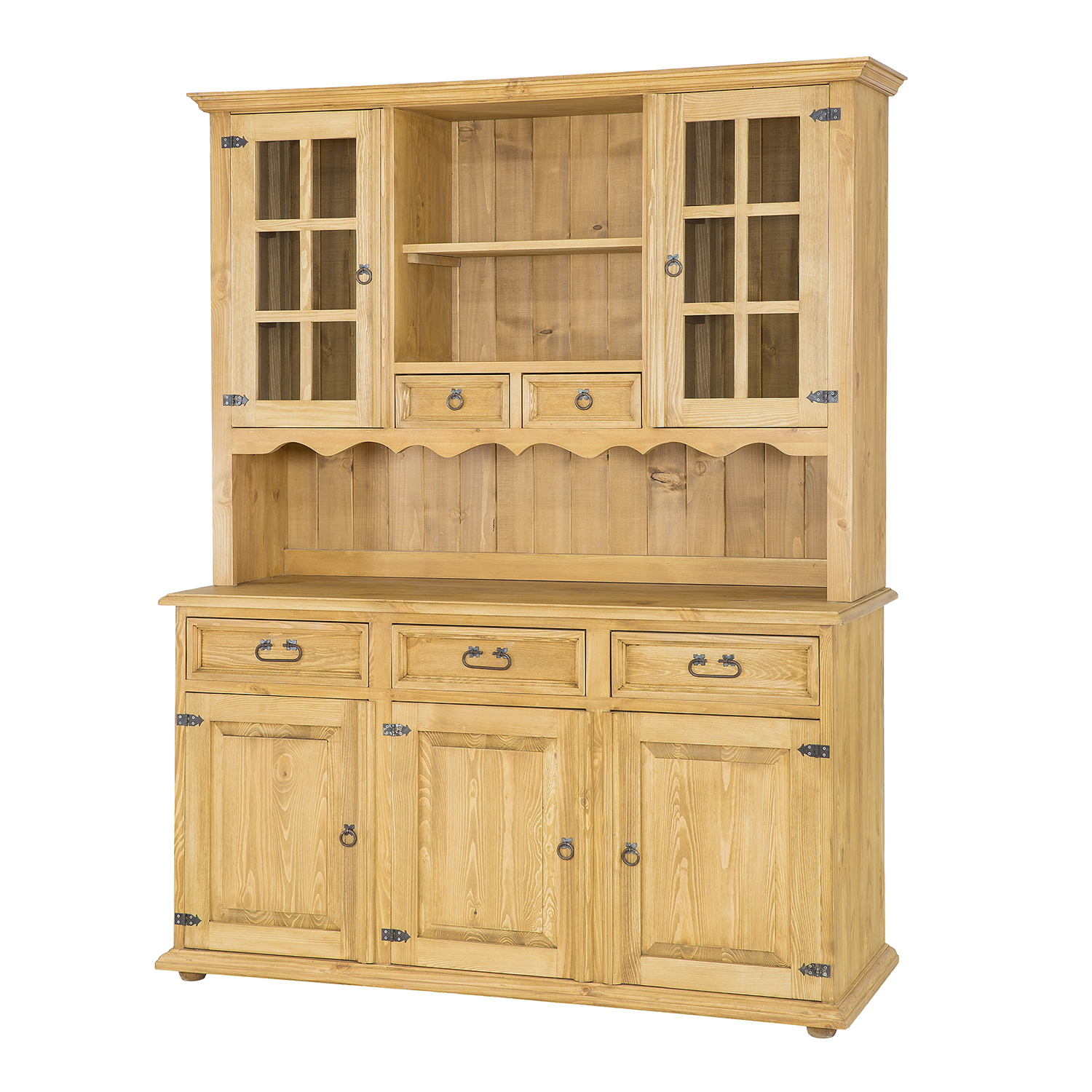 Pušinė vitrina RUSTIKAL KW708 antikvarinė pušis balta