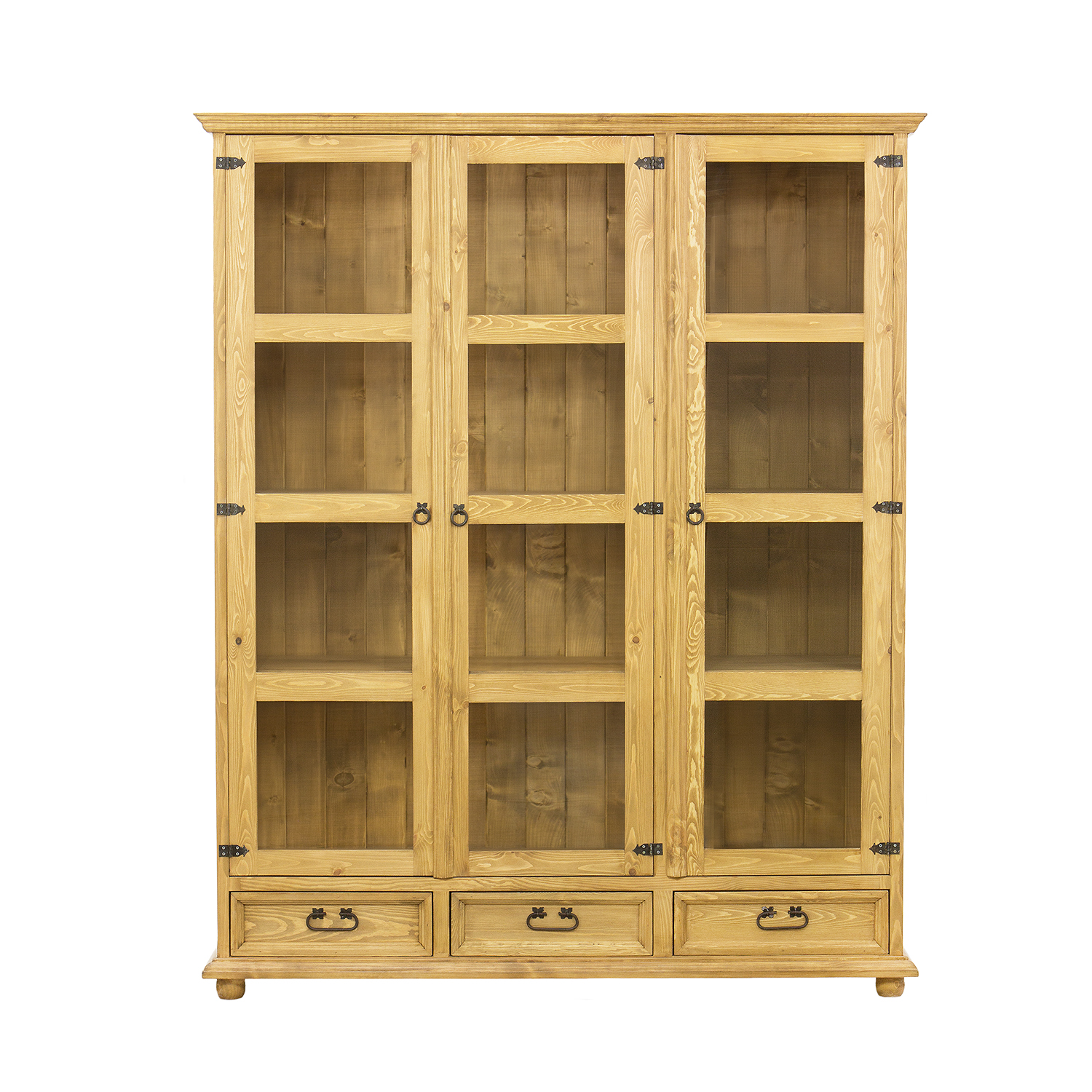 Pušinė vitrina RUSTIKAL KW709/I, balta pušis, patina