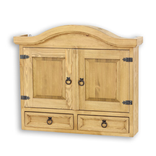 Pušinė vitrina RUSTIKAL KW712 balta pušis, patina