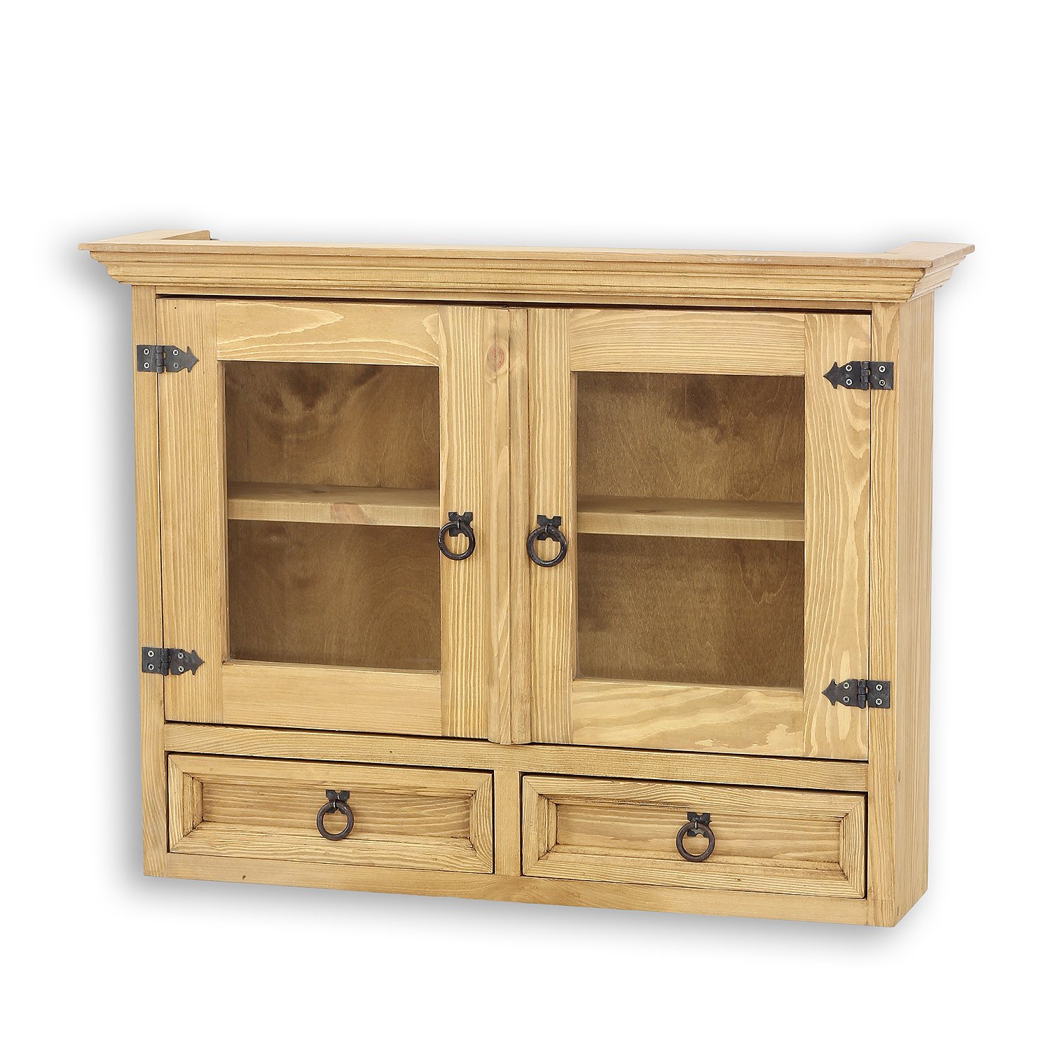 Pušinė vitrina RUSTIKAL KW713 pušies balintas vaškas