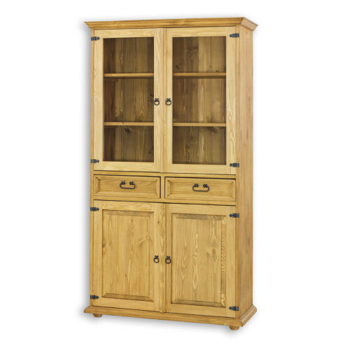 Pušinė vitrina RUSTIKAL KW718 pušies rudo vaško spalvos