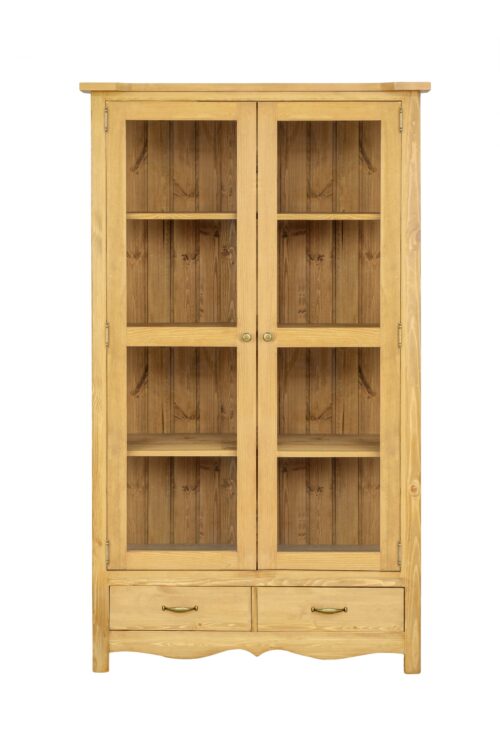 Pušinė vitrina RUSTIKAL KW720, balta pušis, patina