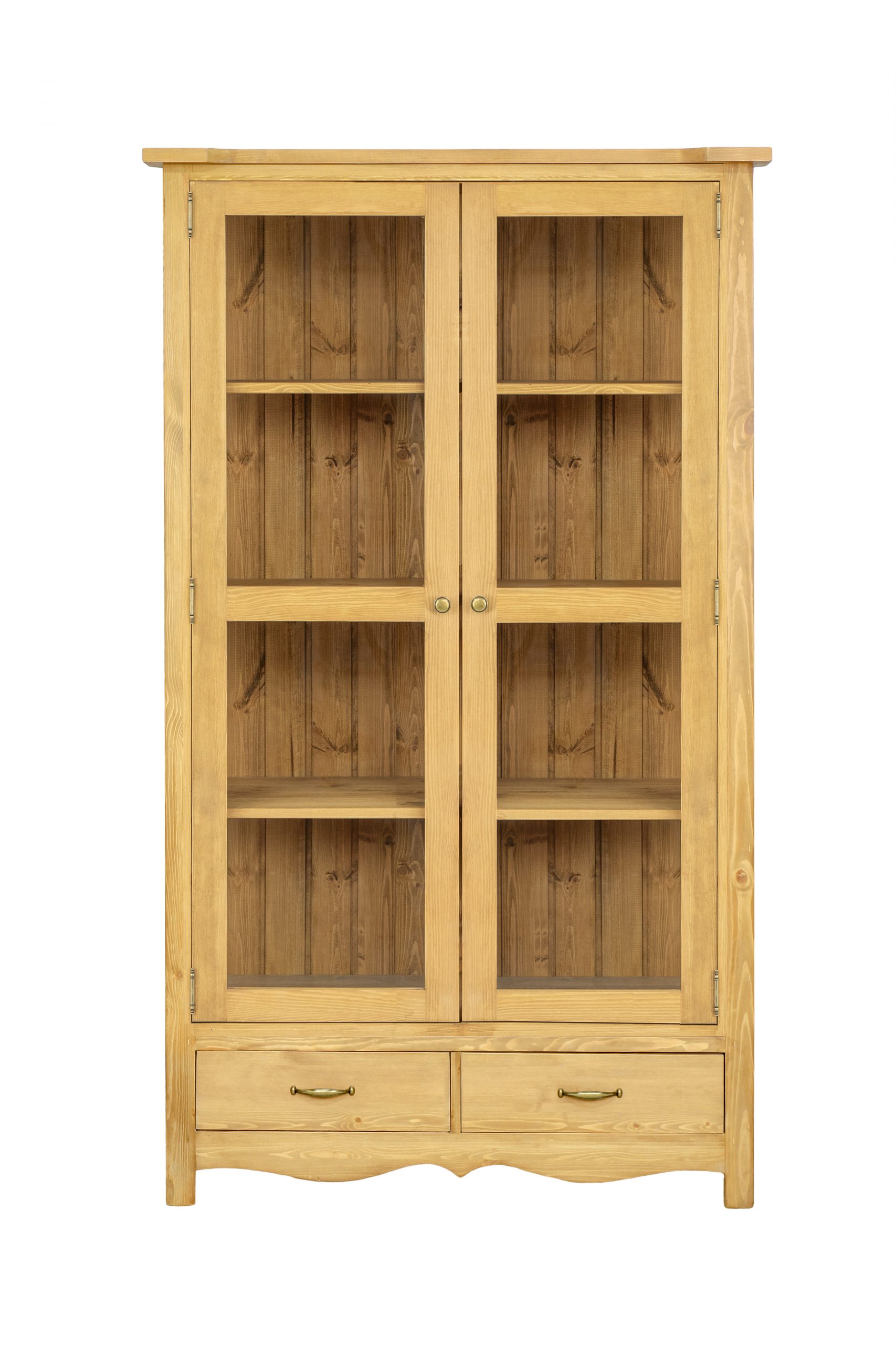 Pušinė vitrina RUSTIKAL KW720, balta pušis, patina