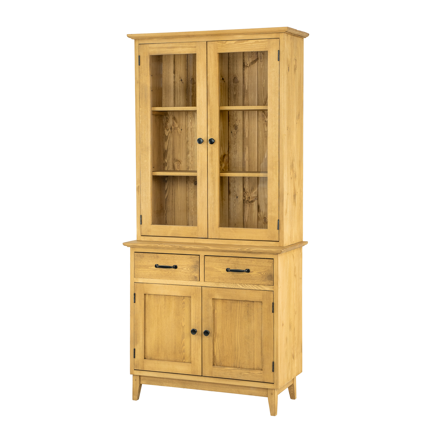 Pušinė vitrina RUSTIKAL KW721 antikvarinė pušis balta