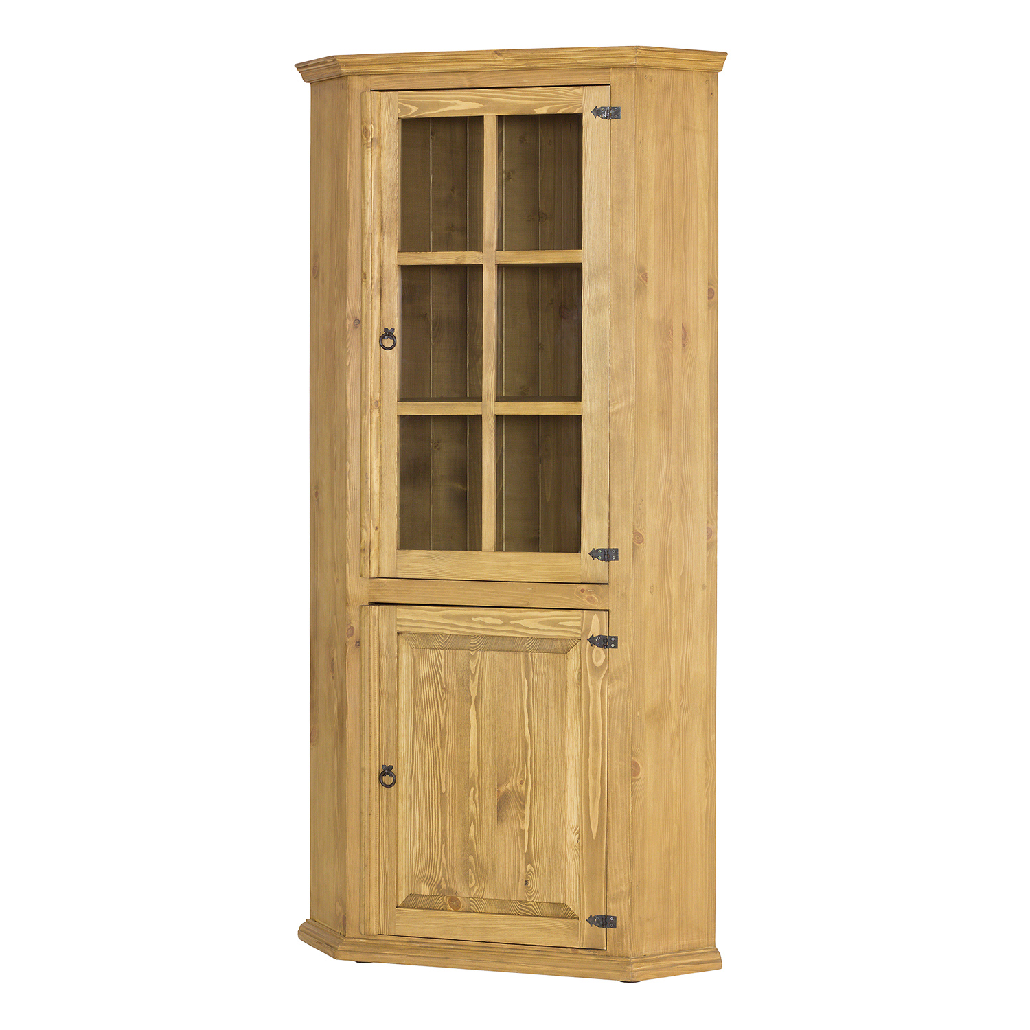 Pušinė vitrina RUSTIKAL KW814, pušies balintas vaškas