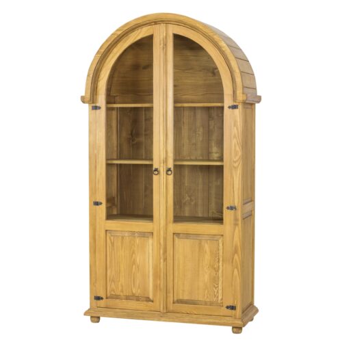 Pušinė vitrina RUSTIKAL KW815, balta pušis, patina