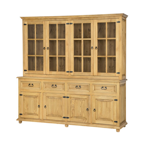 Pušinė vitrina RUSTIKAL KW825 antikvarinė pušis balta