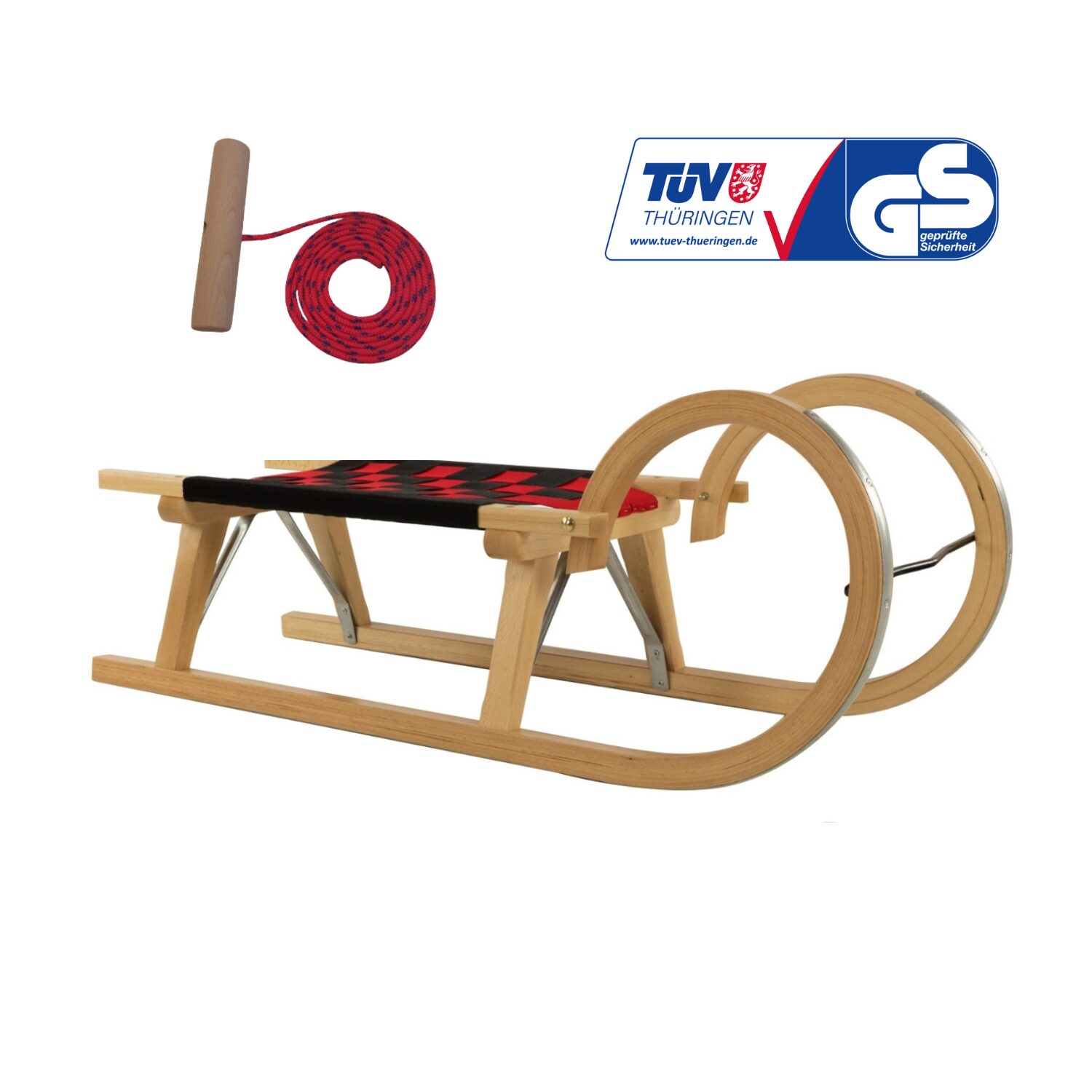 Medinių rogučių AD322/D95/AD300 komplektas su virvele, natūralus bukas