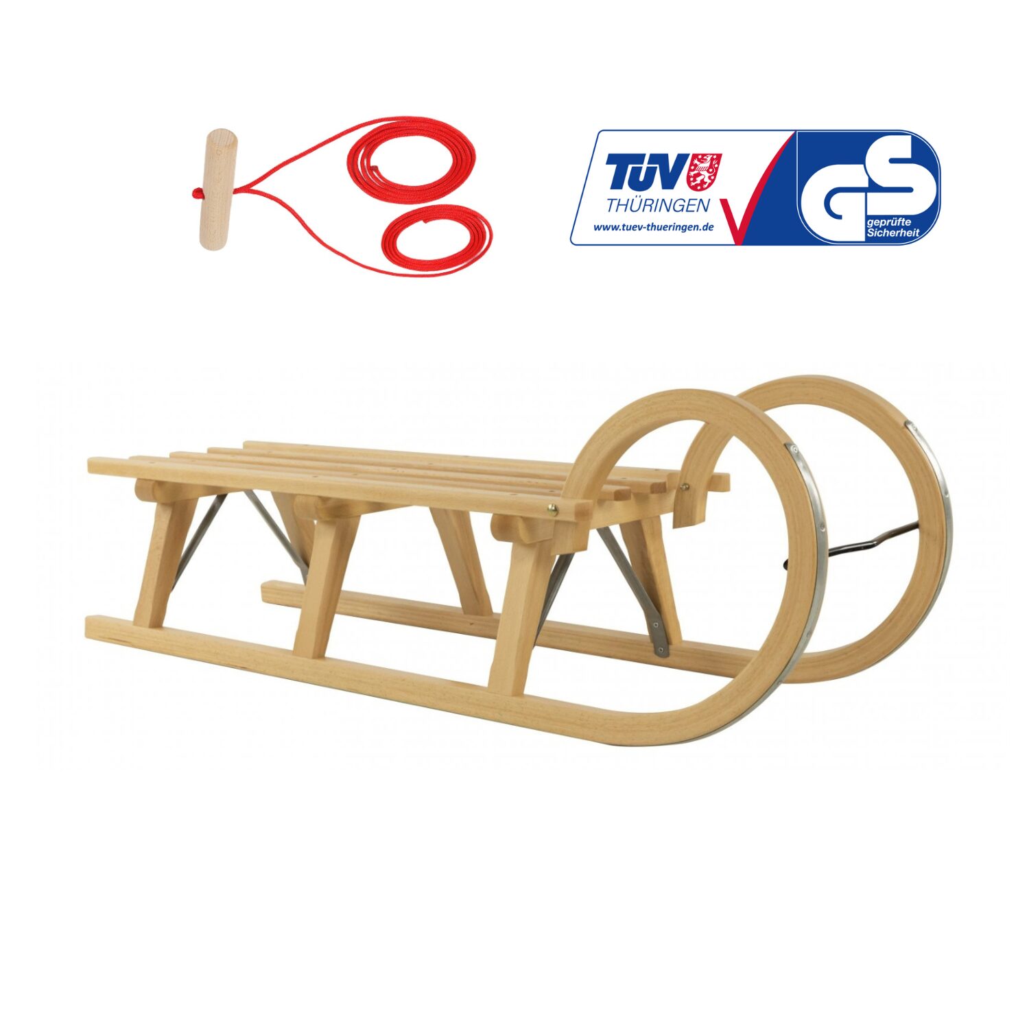 Medinės rogės AD323/D110/AD299 Komplektas su virvele DUO HOLL natūralus bukas