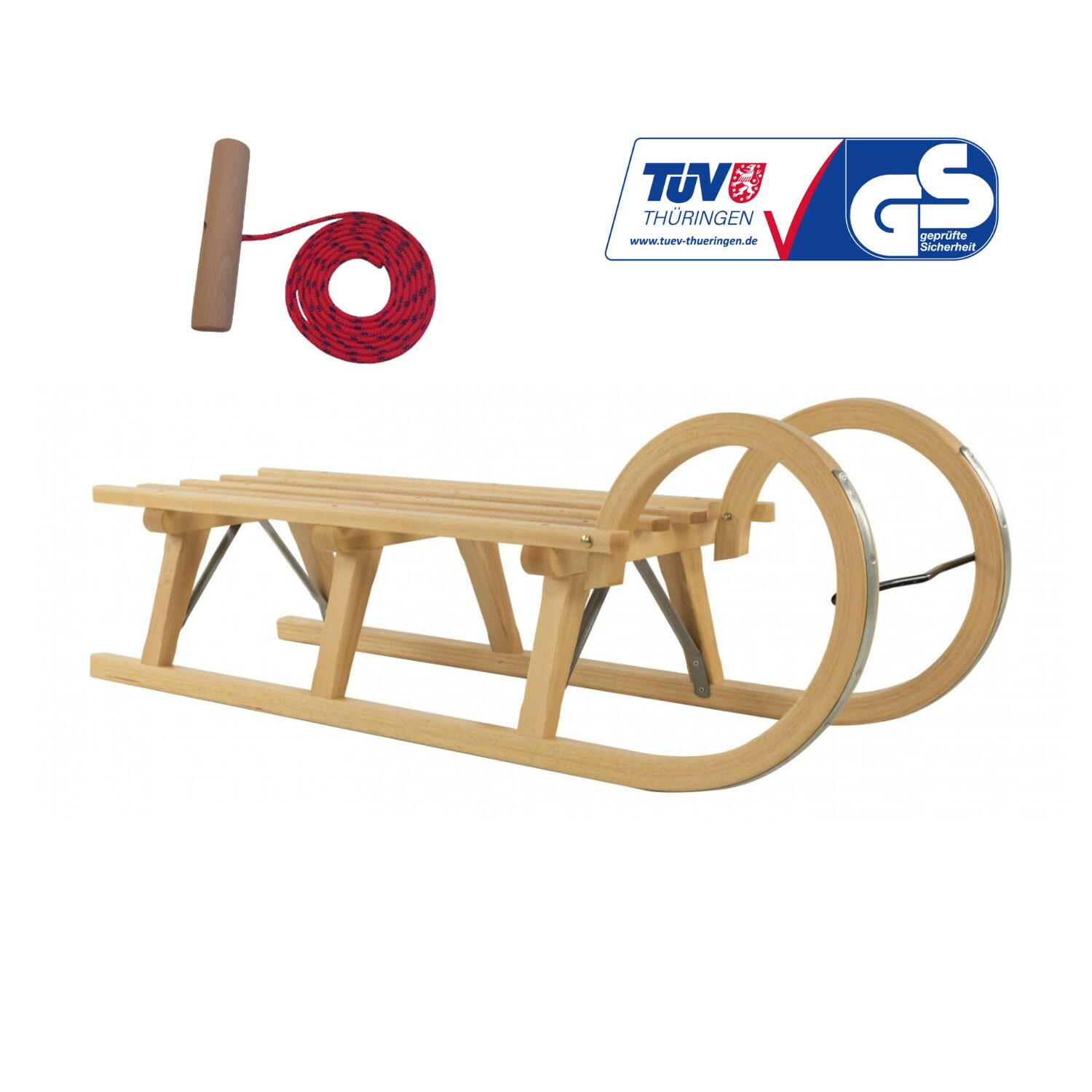 Medinės rogės AD323/D110/AD300 komplektas su virvele, natūralus bukas