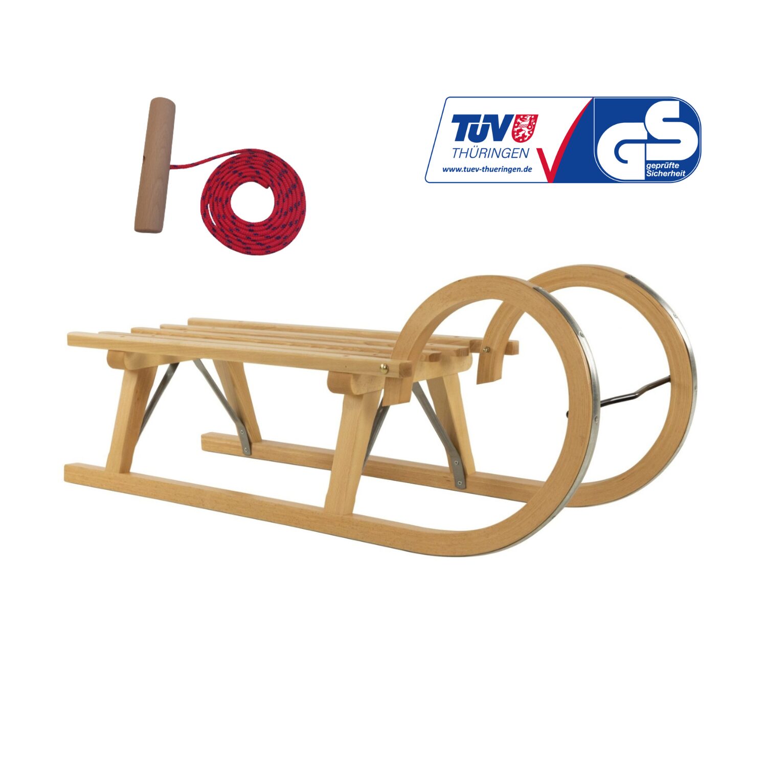 Medinių rogučių AD323/D95/AD300 komplektas su virvele, natūralus bukas