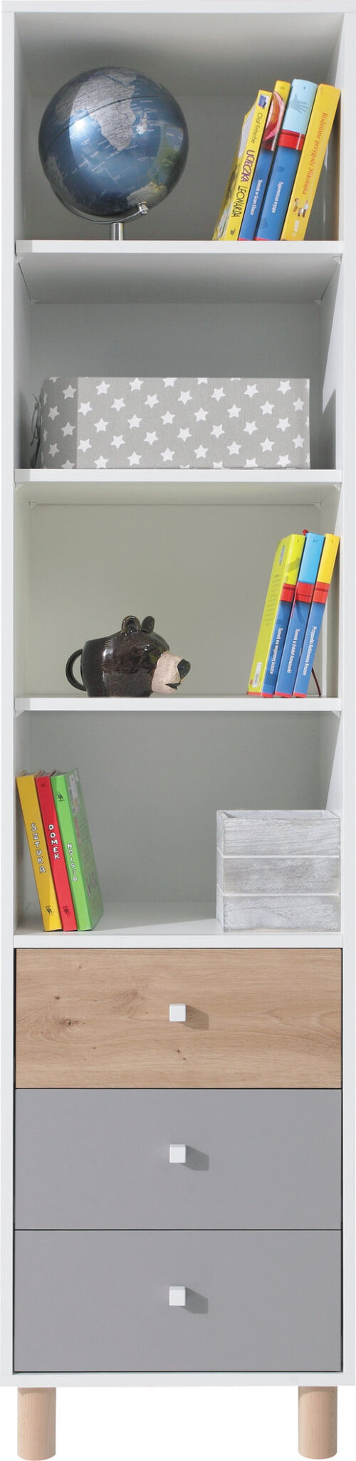 FARO sistema 7 balta prabanga + meniškas ąžuolas + pilka