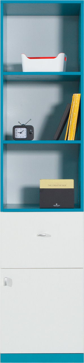 MOBI System 5 baltas liuksas + turkio spalvos