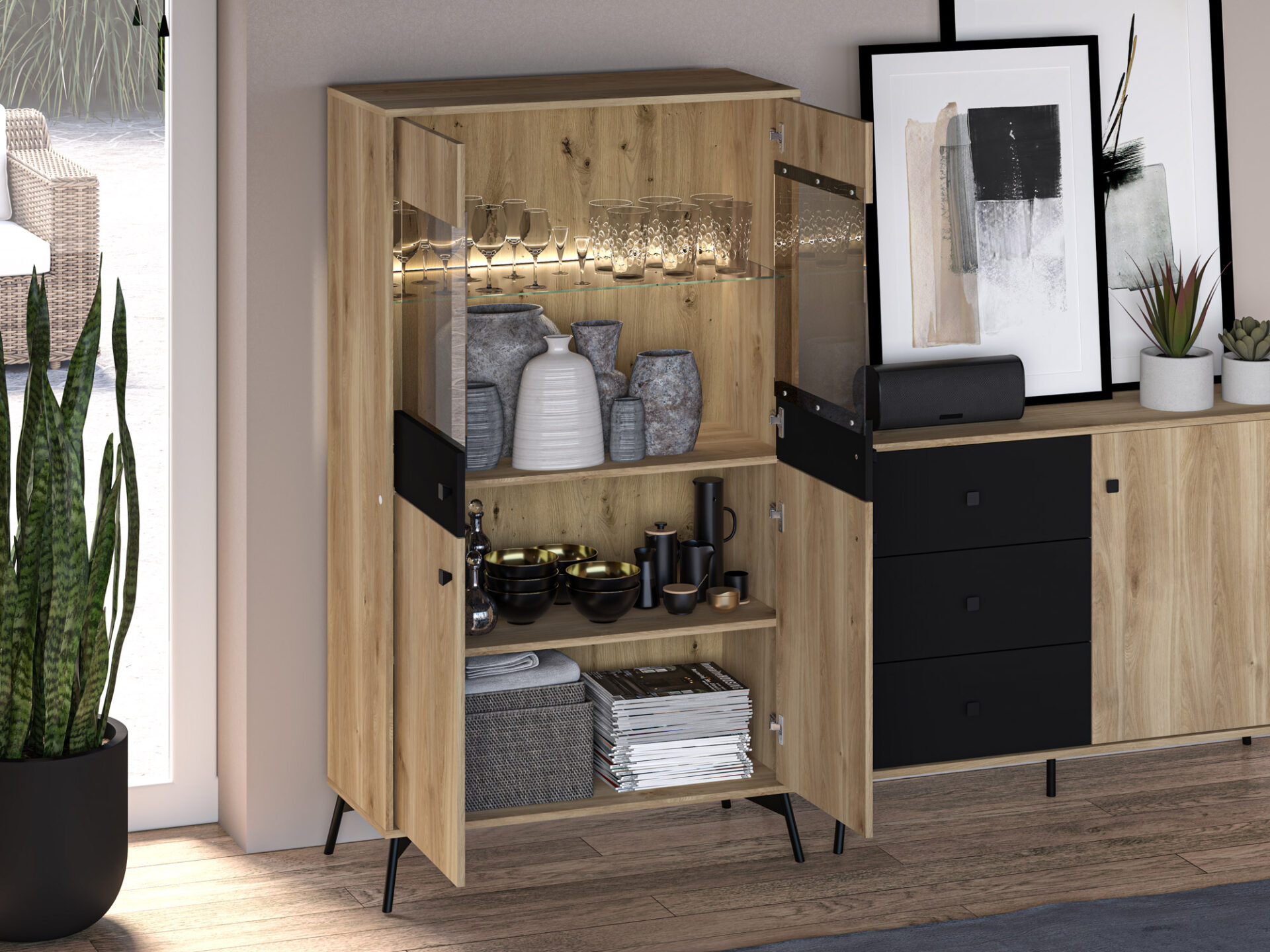Agis 03 Castello ąžuolas/juoda - Vitrina - Paveikslėlis 5