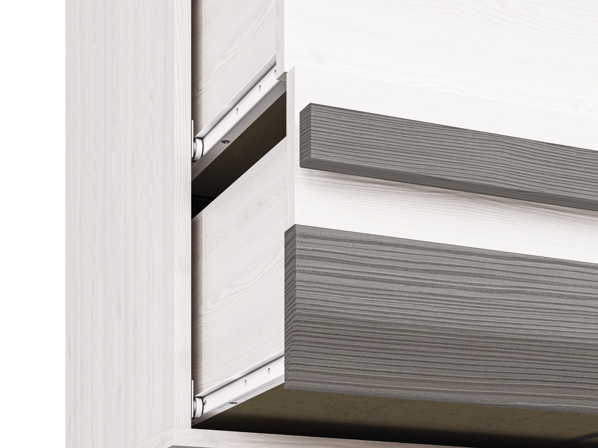 BLANCO 08 sniego pušis/MDF nauja pilka - komoda - Paveikslėlis 6