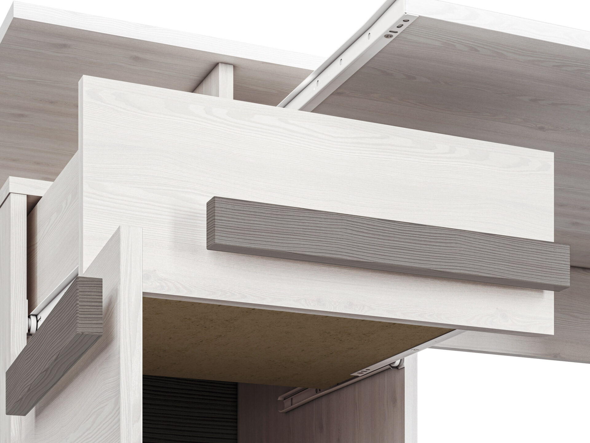 BLANCO 11 sniego pušies/MDF naujas pilkas rašomasis stalas - Paveikslėlis 6