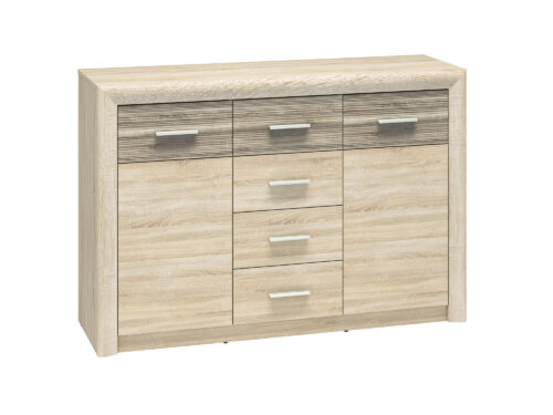 CASTEL 09 šviesi sonoma/MDF sonoma triufelė – komoda