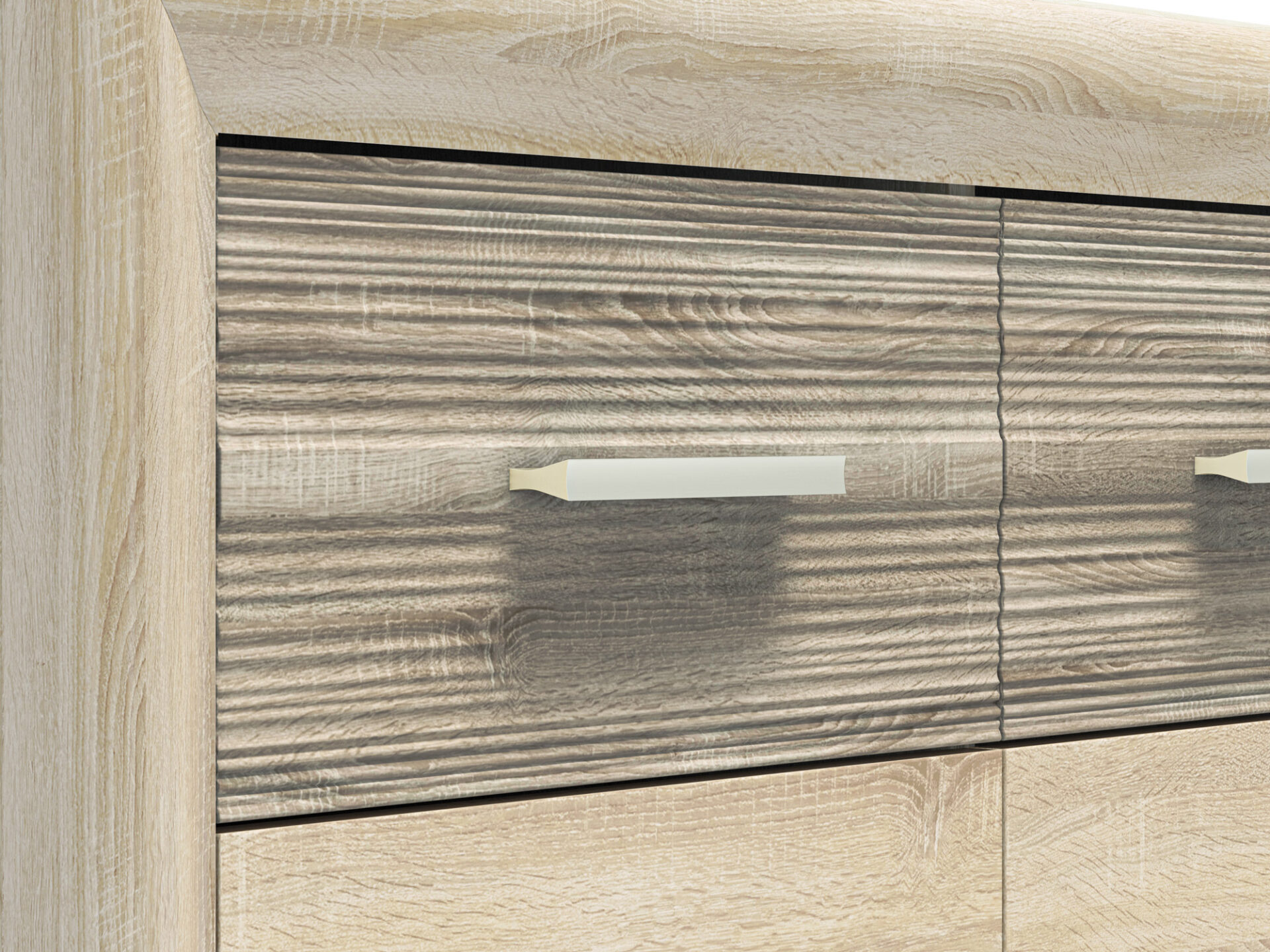 CASTEL 09 šviesi sonoma/MDF sonoma triufelė - komoda - Paveikslėlis 6