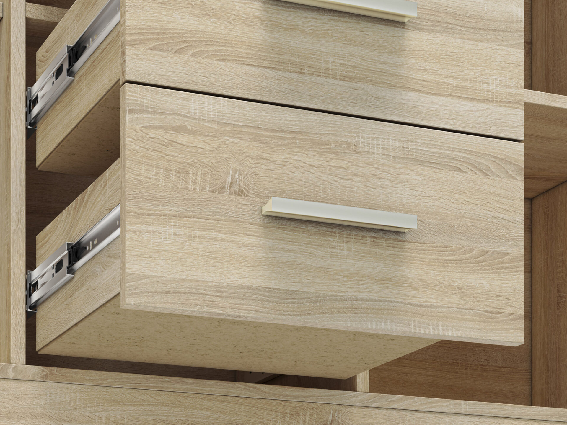 CASTEL 09 šviesi sonoma/MDF sonoma triufelė - komoda - Paveikslėlis 7