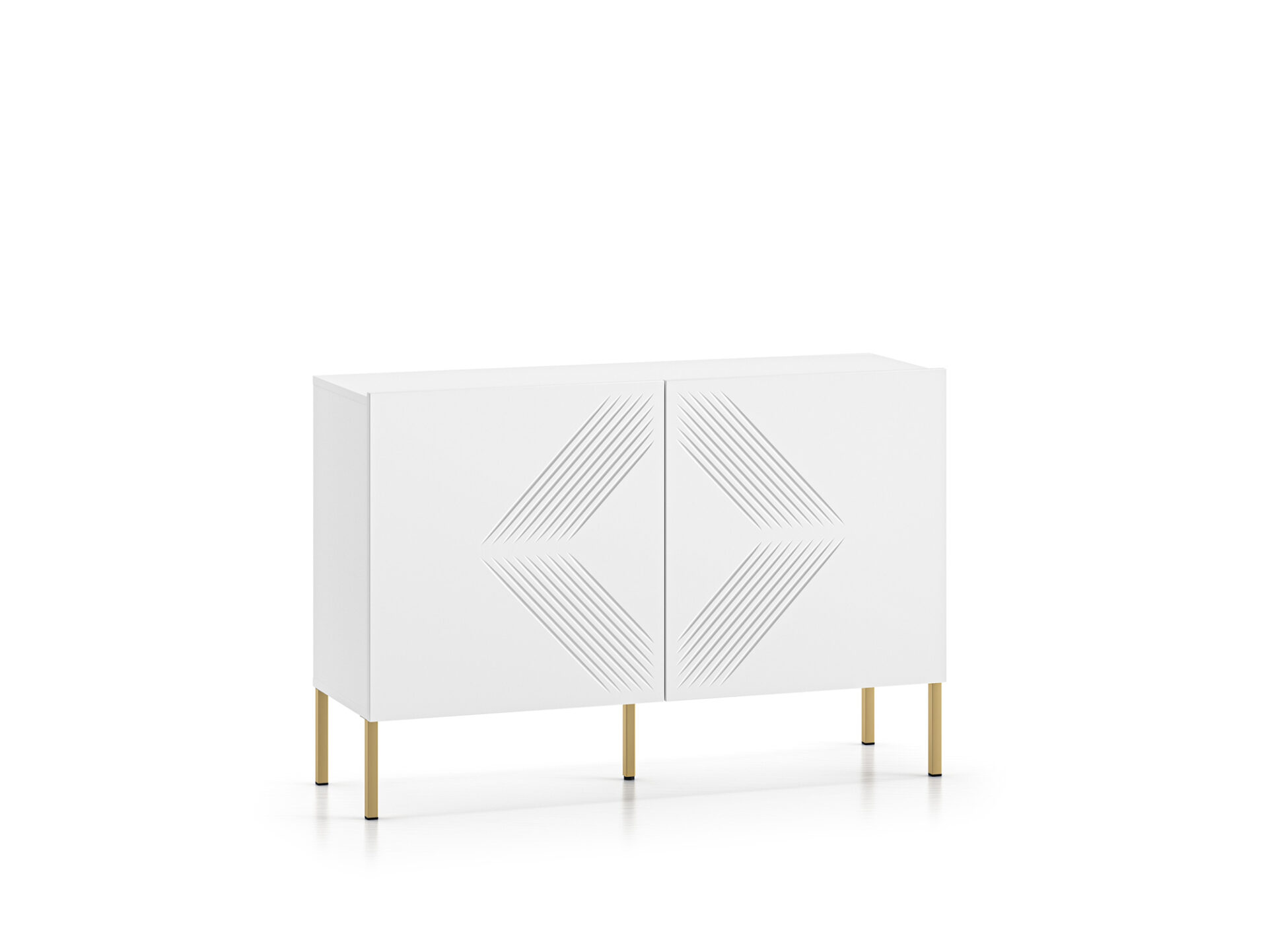 „Clearing 03 Alpine White / Gold Leg“ – 2D komoda su stalčiais