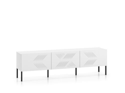 „Clearing 04 Alpine White / Black Leg“ – 3K televizoriaus spintelė