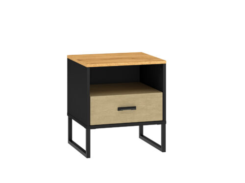 Colt 08 Gold Craft ąžuolo/juodo aukšštinio plieno naktinis staliukas
