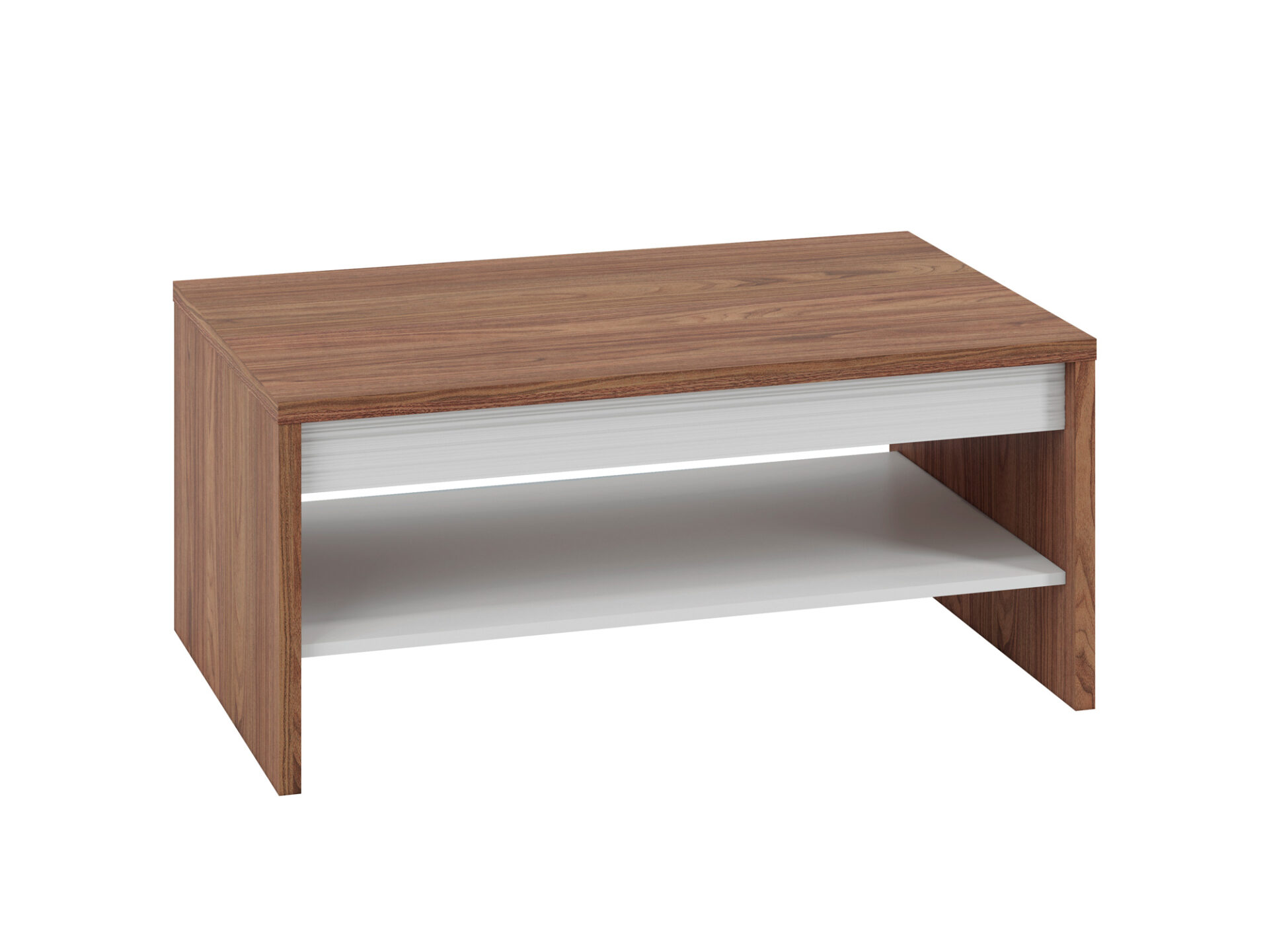 DALLAS 16-01 natūralus riešutmedžio/baltas kavos staliukas