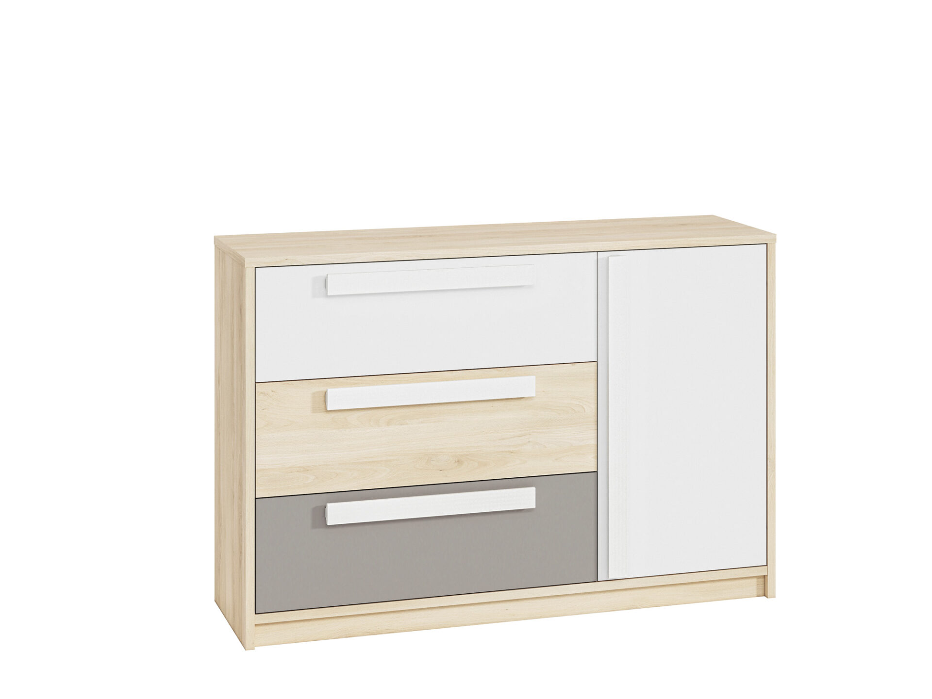 Drop 08-01 fjord buko balta/platinos pilka - komoda
