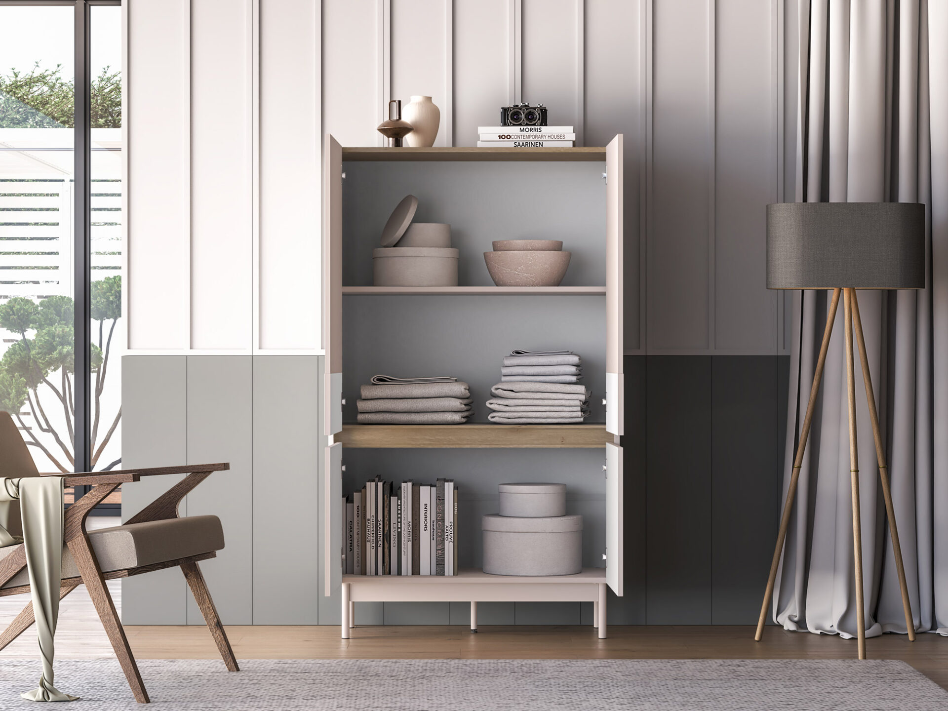 Dunea 04 kašmyro / kremonos ąžuolo spalvos torro komoda - 4D komoda - Paveikslėlis 4