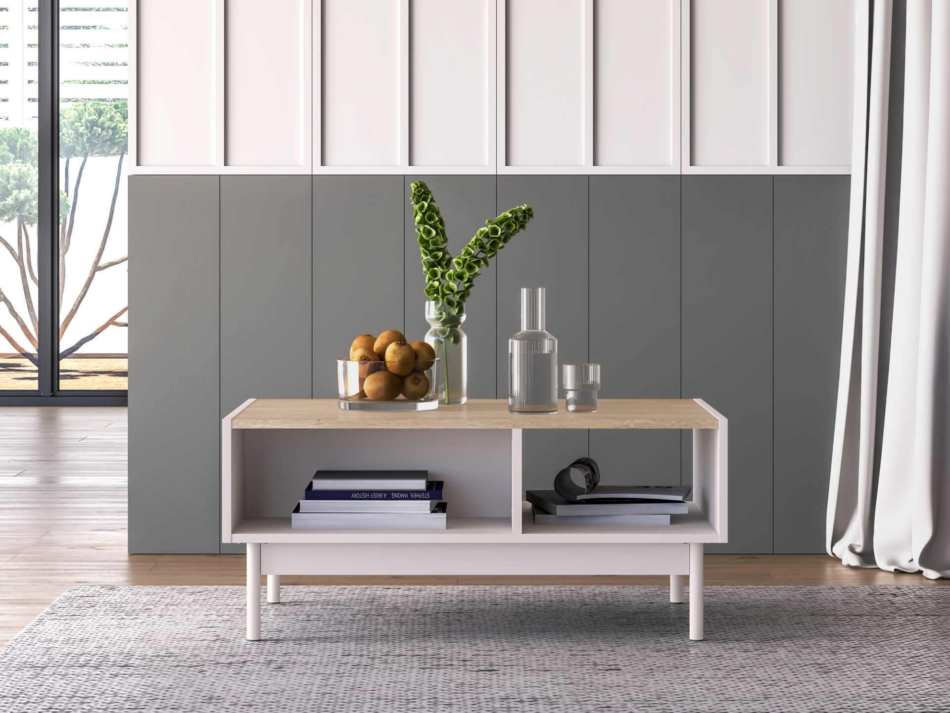 Dunea 09 kašmyro / kremonos ąžuolo kavos staliukas - Paveikslėlis 3