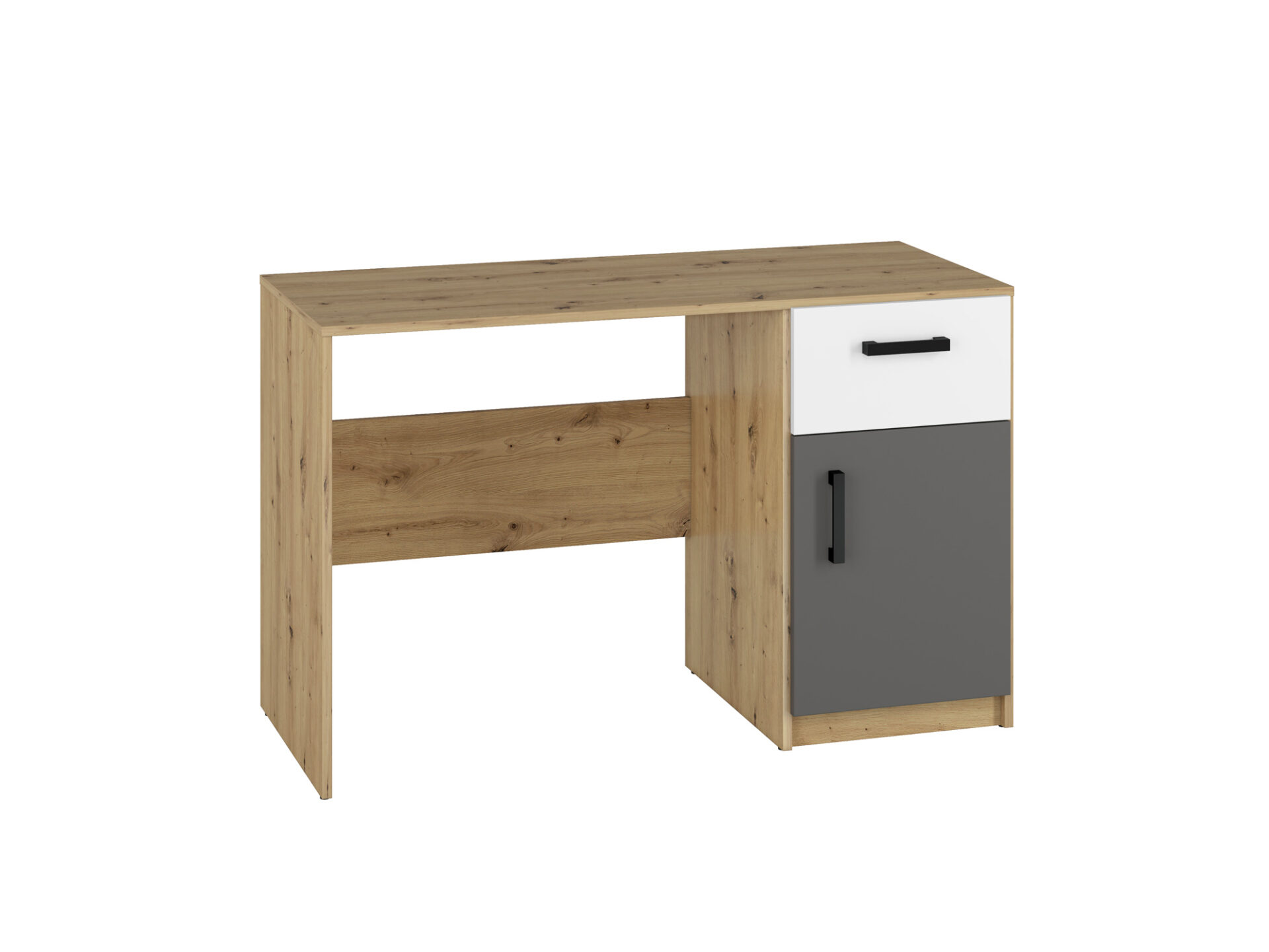 FINI 08 ąžuolo spalvos korpusas / baltas priekis / antracito spalvos įdėklas – rašomasis stalas