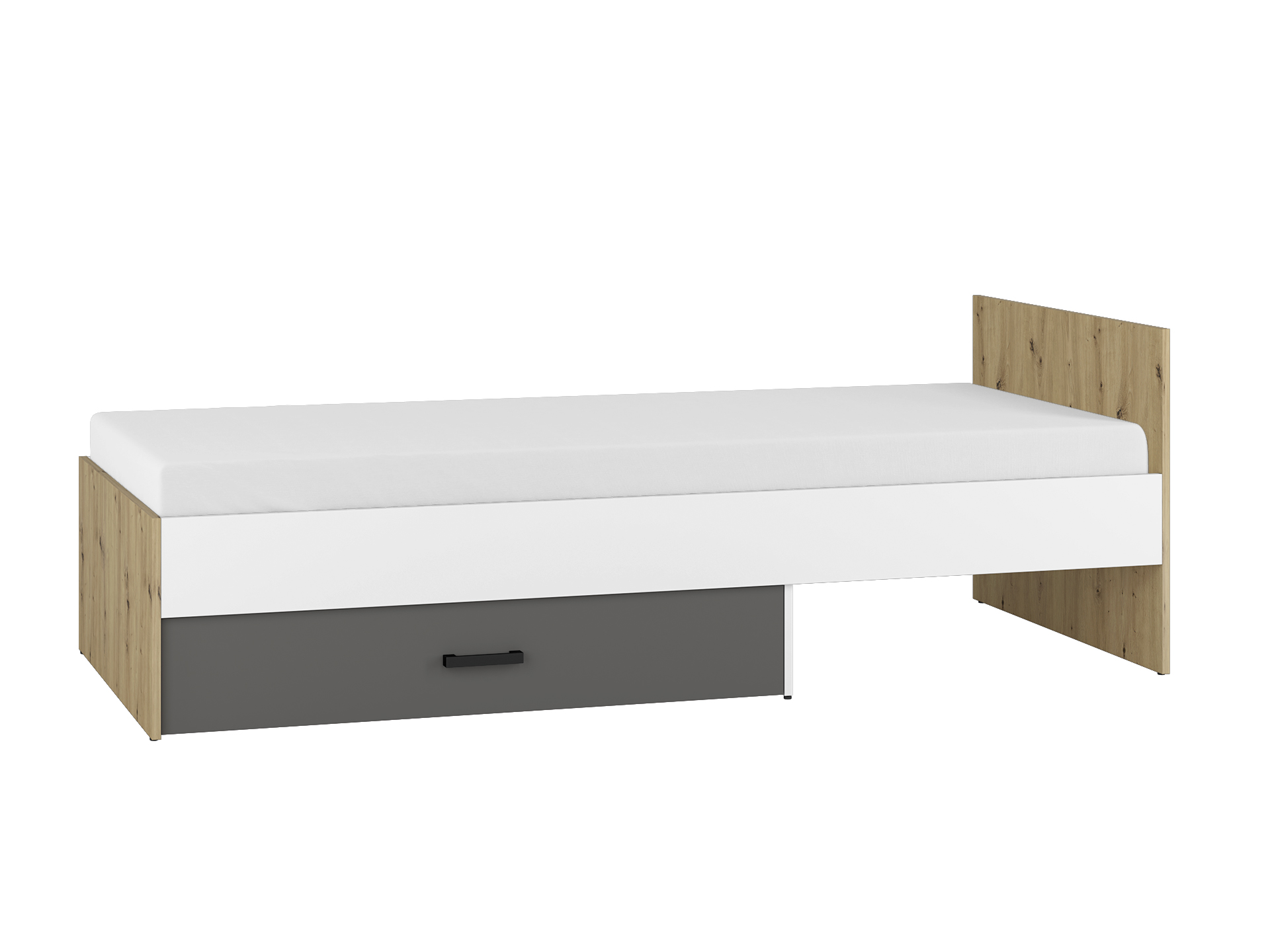 FINI 09 ąžuolo spalvos korpusas / baltas priekis / antracito spalvos įdėklas lovai — изображение 2