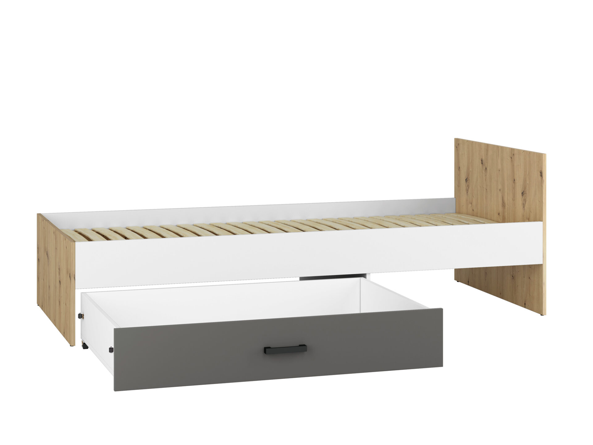 FINI 09 ąžuolo spalvos korpusas / baltas priekis / antracito spalvos įdėklas lovai — изображение 3