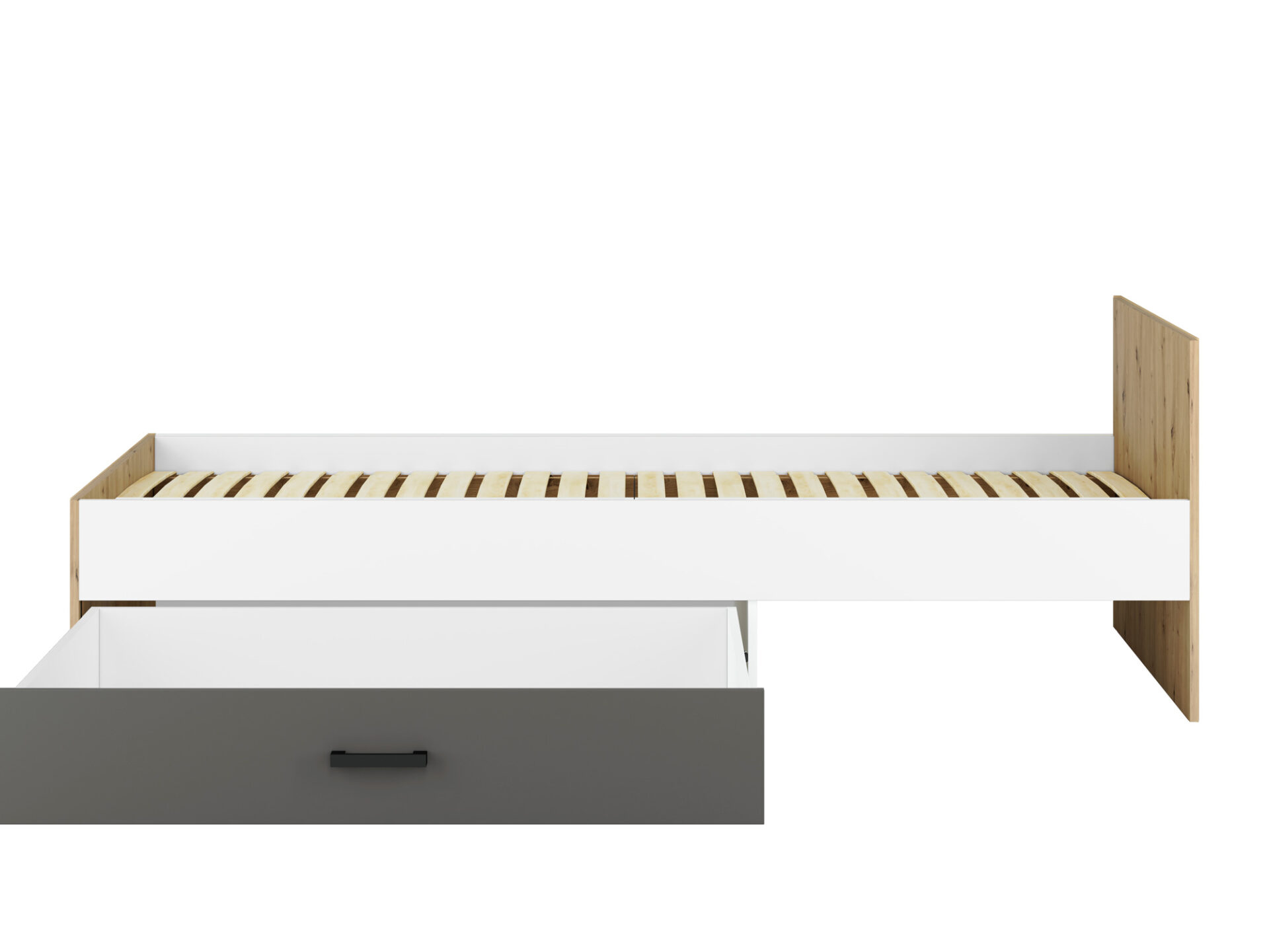 FINI 09 ąžuolo spalvos korpusas / baltas priekis / antracito spalvos įdėklas lovai — изображение 5