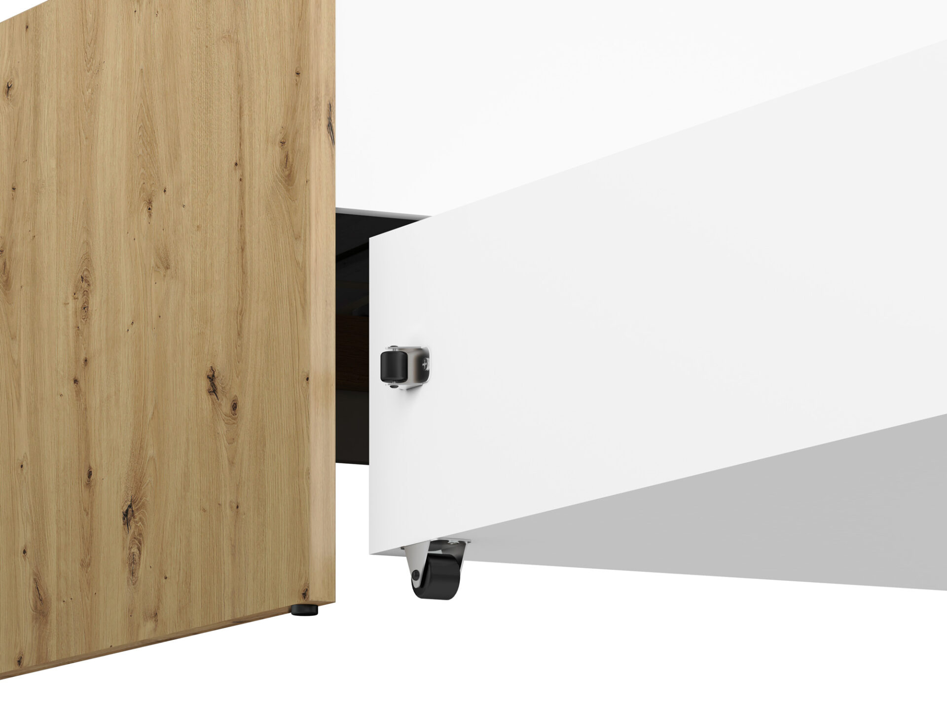 FINI 09 ąžuolo spalvos korpusas / baltas priekis / antracito spalvos įdėklas lovai — изображение 8