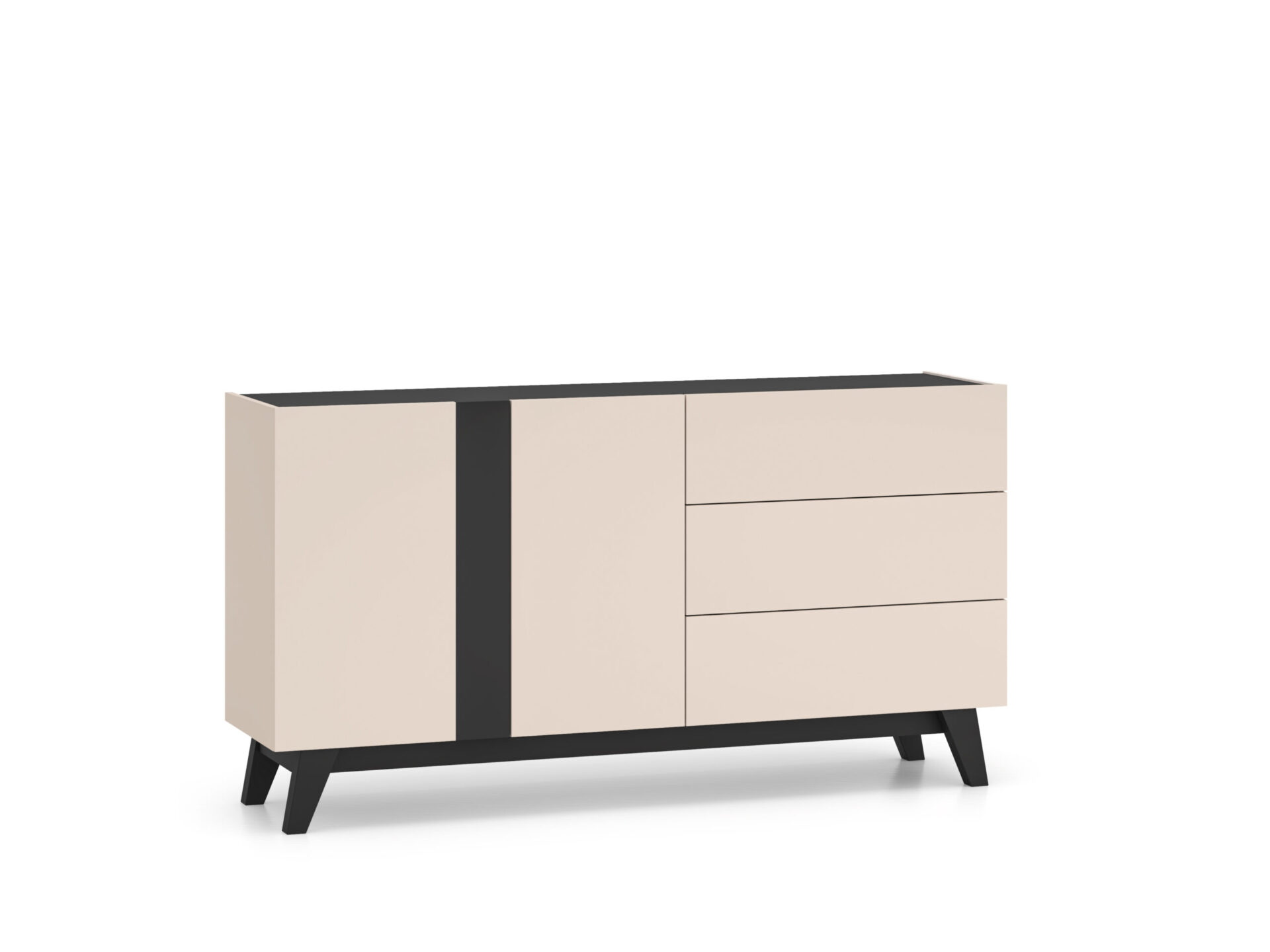 Freshion 03 kašmyro/juodos spalvos komoda 2D3S