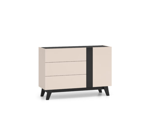 Freshion 04 kašmyro/juodos spalvos komoda 1D3S