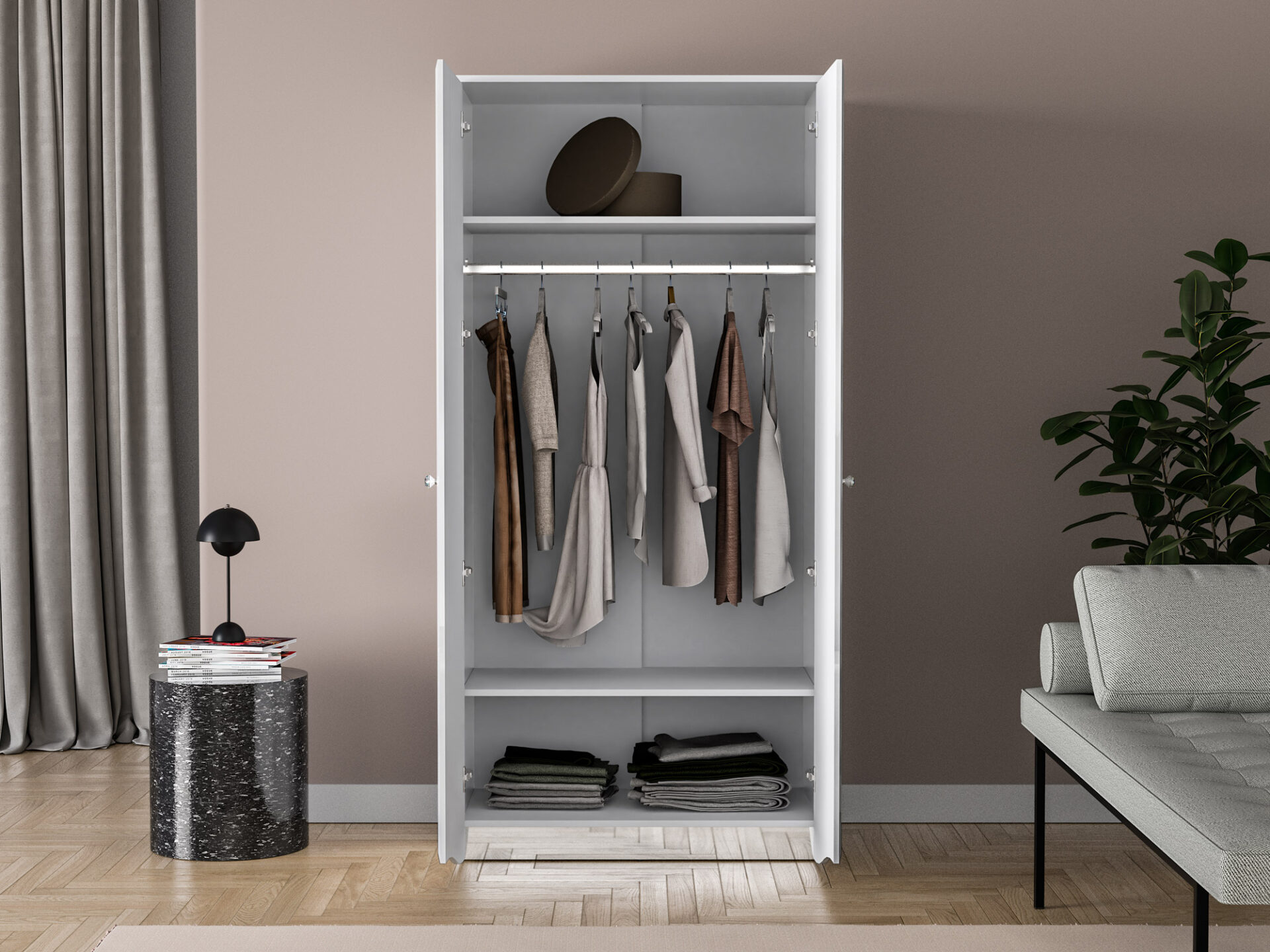 GLAMOUR 08 Alpių balta - drabužių spinta — изображение 4