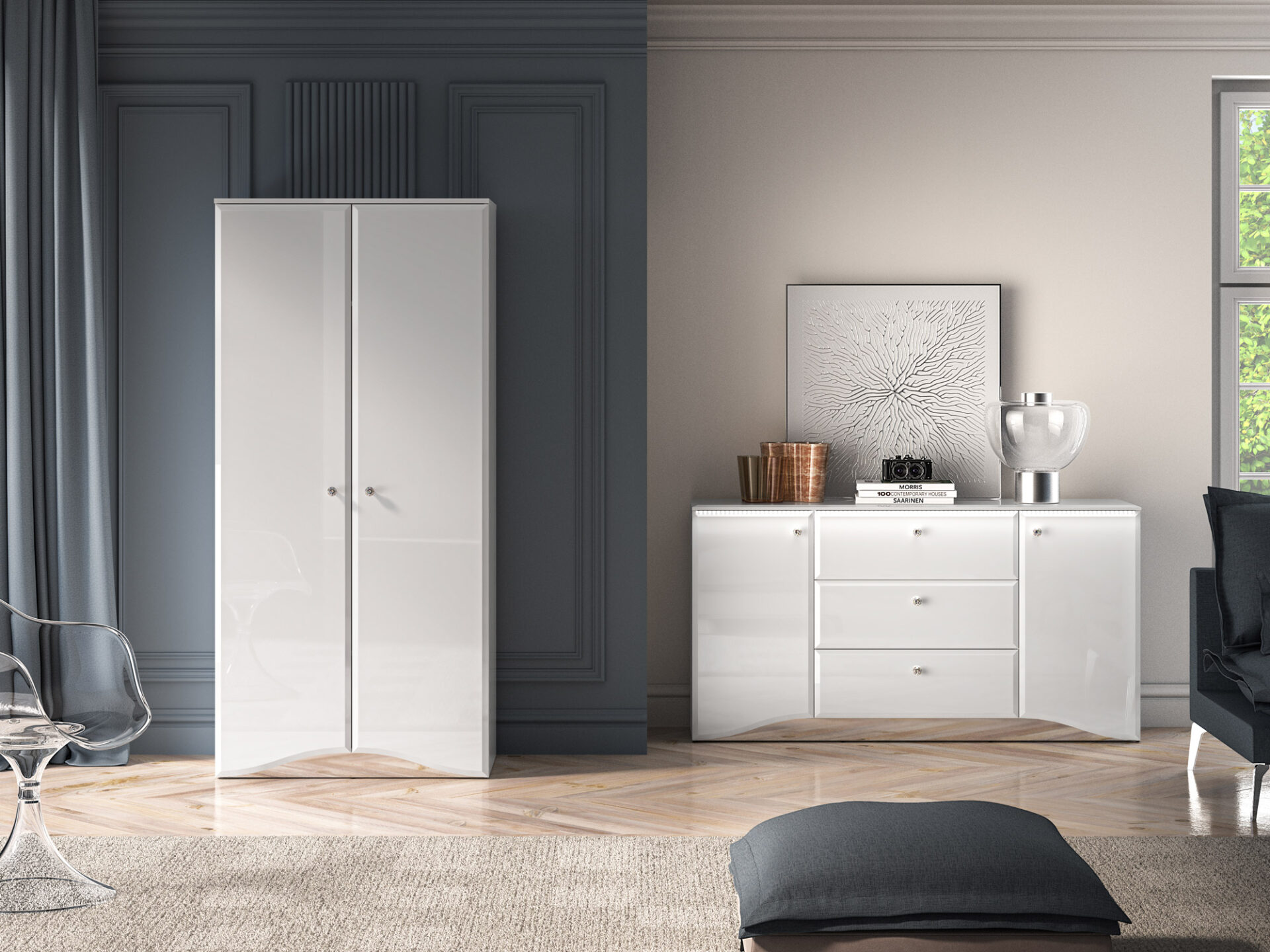 GLAMOUR 08 Alpių balta - drabužių spinta — изображение 7