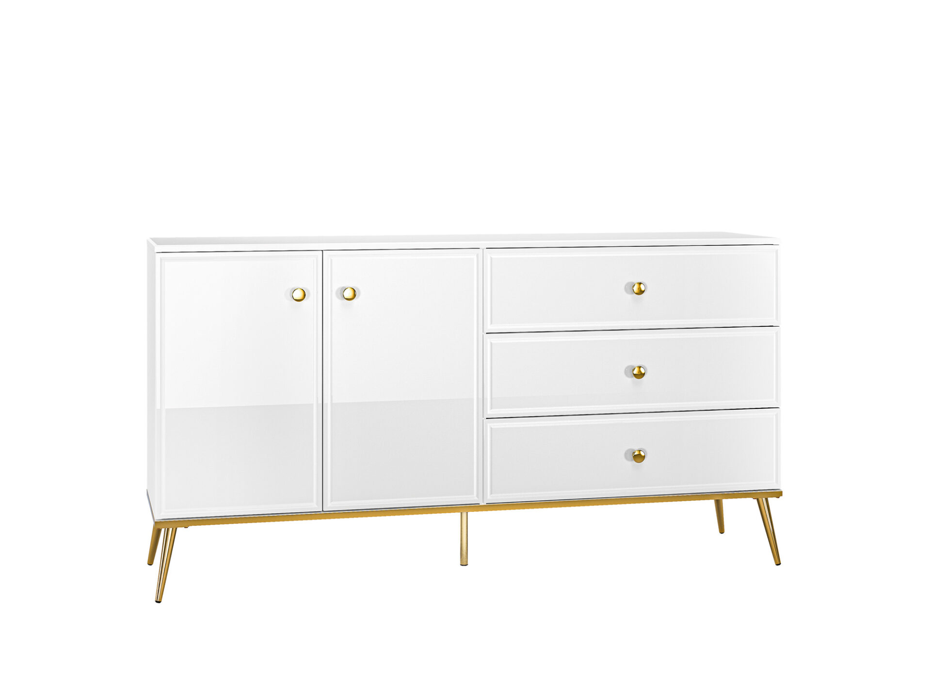 Goldin 04 Alpių balta/Blizgi balta - Komoda