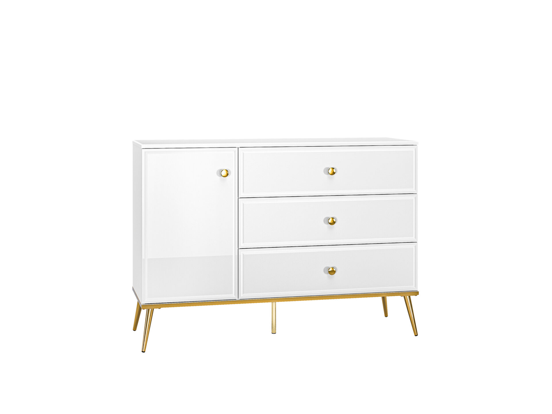 Goldin 05 Alpių balta/Blizgi balta - Komoda